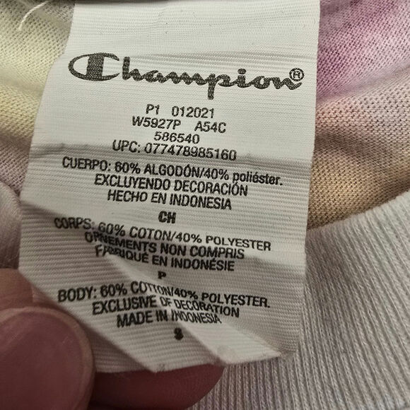 Women's Champion Colorful Front Tie Knot Cropped T-Shirt | Size Small - Picture 11 of 11